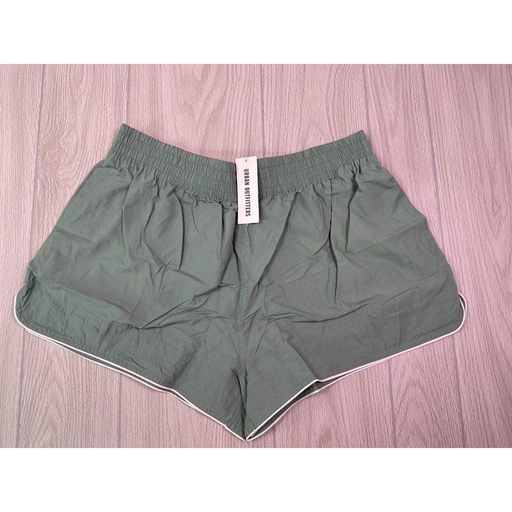 BDG Urban Outfitters Boxing Shorts Green White Piping XL NWT - Picture 2 of 5